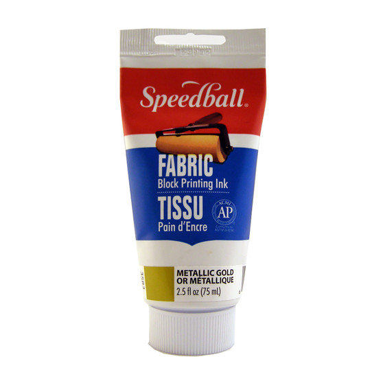 Speedball Fabric Block Printing Ink 2.5oz Metallic Gold
