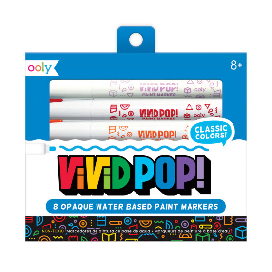 OOLY Vivid Pop! Water Based Paint Markers Set of 8 Classic
