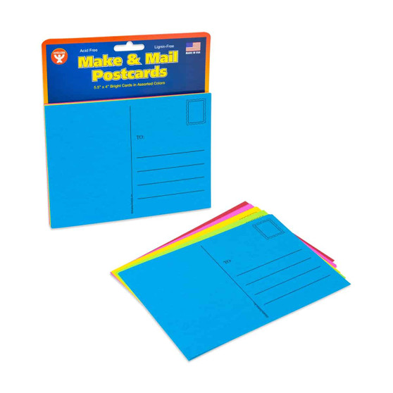 Hygloss Blank Assorted Colors Postcards Pack of 25