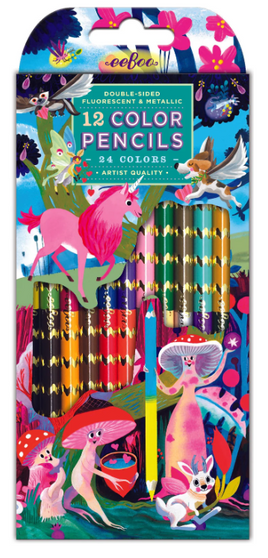 Eeboo Double Sided Pencils 12 Set Magical Creatures