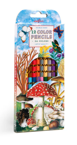 Eeboo Double Sided Pencils 12 Set Mushroom