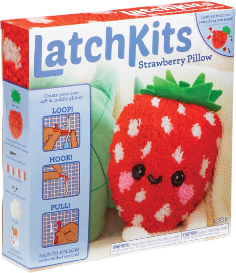 Latchkits Latch Hook Kit Strawberry Pillow