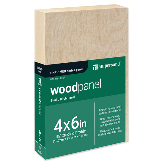 Ampersand Woodpanel 1.5" Cradled 4x6"