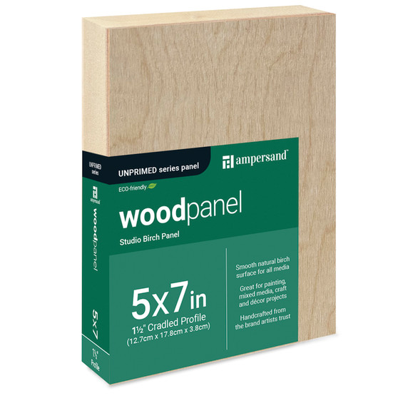 Ampersand Woodpanel 1.5" Cradled 5x7"