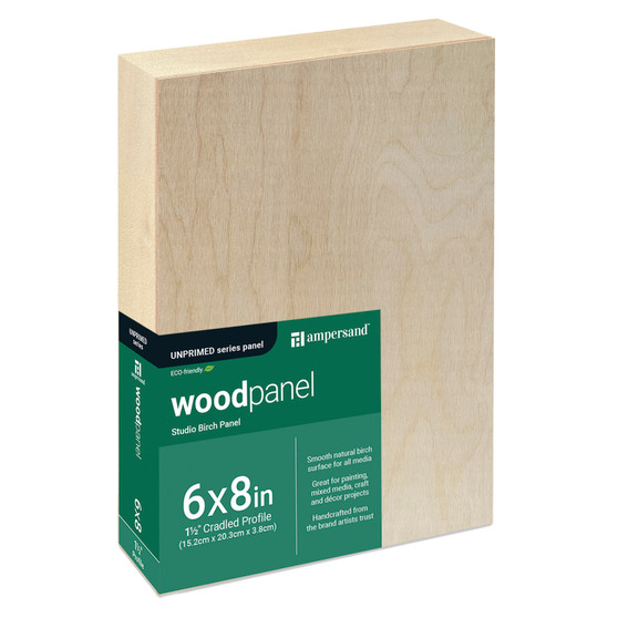 Ampersand Woodpanel 1.5" Cradled 6x8"