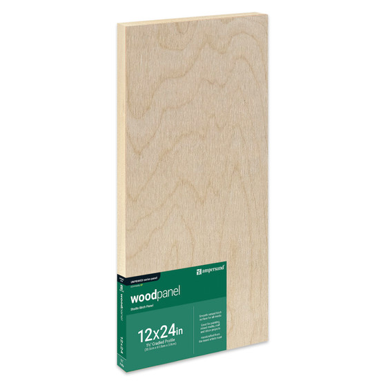 Ampersand Woodpanel 1.5" Cradled 12x24"