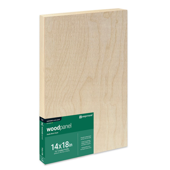 Ampersand Woodpanel 1.5" Cradled 14x18"