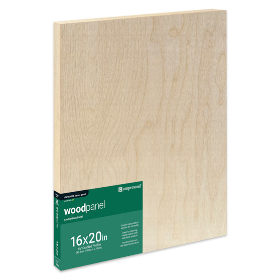 Ampersand Woodpanel 1.5" Cradled 16x20"