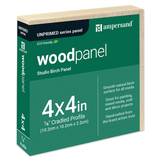 Ampersand Woodpanel 7/8" Cradled 4x4"