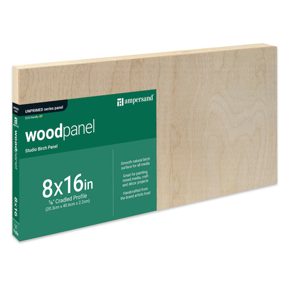 Ampersand Woodpanel 7/8" Cradled 8x16"