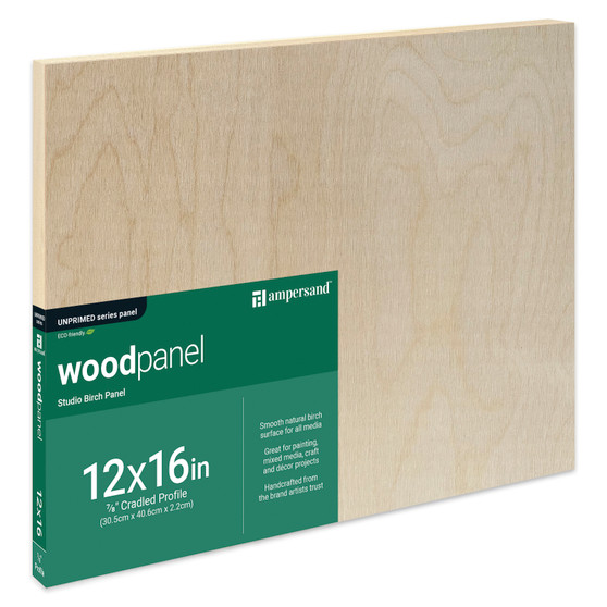 Ampersand Woodpanel 7/8" Cradled 12x16"