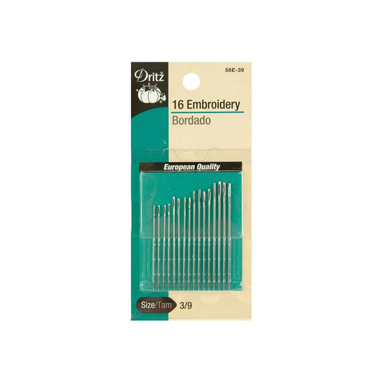 Dritz Embroidery Hand Needles Size 3/9 16 Pack