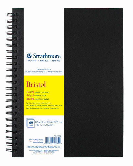 Strathmore Art Book 300 Series Wirebound Bristol Smooth 8.5x11"