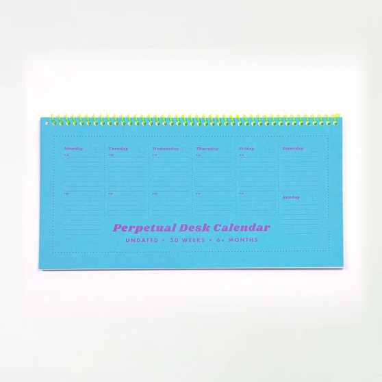 Next Chapter Studio Perpetual Desk Calendar 11x5.5" Aqua