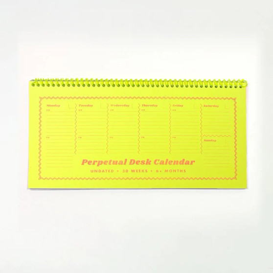 Next Chapter Studio Perpetual Desk Calendar 11x5.5" Lemon Lime