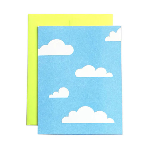 Next Chapter Studio Risograph Greeting Card Clouds