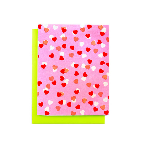 Next Chapter Studio Risograph Greeting Card Heart Confetti