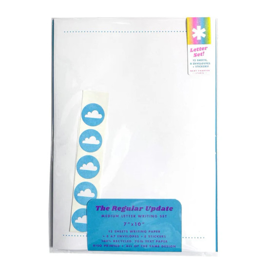 Next Chapter Studio Letter Writing Set 7x10 Clouds (Aqua)