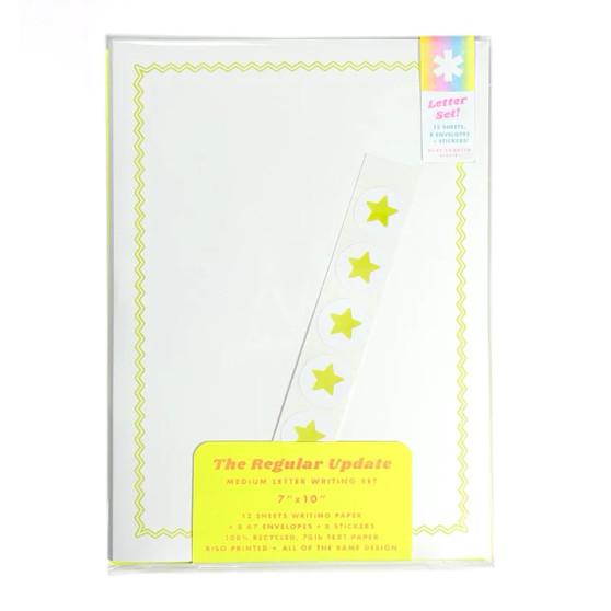 Next Chapter Studio Letter Writing Set 7x10 Stars (Lemon Lime)