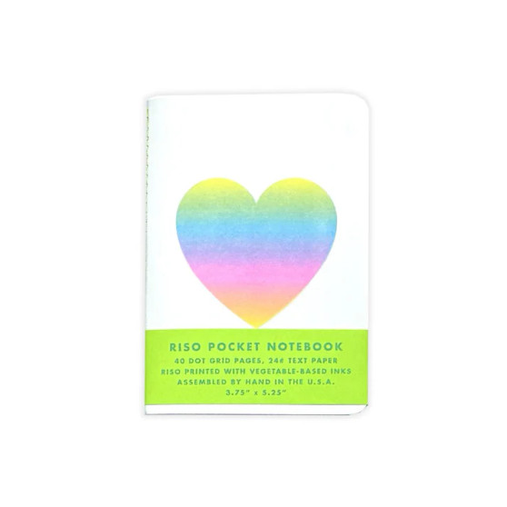 Next Chapter Studio Risograph Pocket Notebook Rainbow Heart