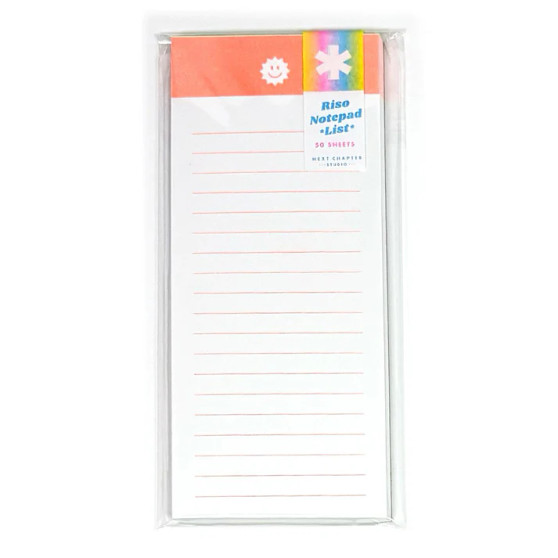 Next Chapter Studio Riso List Notepad 7.5x9.25" Sun