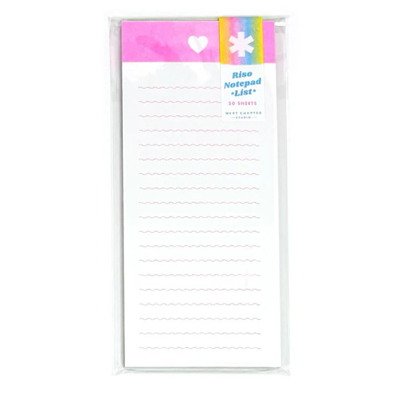Next Chapter Studio Riso List Notepad 7.5x9.25" Heart