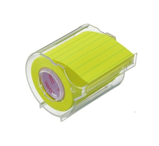 Yamato Memoc Sticky Memo Roll 2" Fluo Yellow Ruled