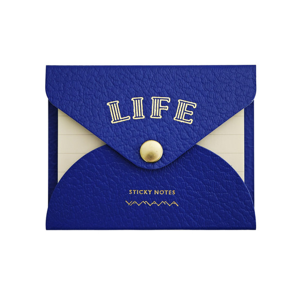 Life no Fusenshi Sticky Note Pad with Cover Ruled Blue
