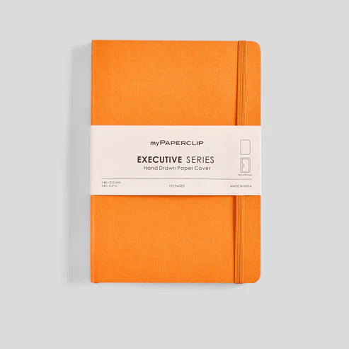 MyPaperclip Executive Series Notebook Soft Cover A5 6x8" Blank Orange