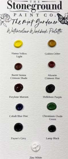 Stoneground Paint The Mint Gardener Watercolour Workbook 11 Color Dot Card