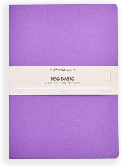 MyPaperclip Neo Basic Sewn Notebook A4 8x11 Ruled Purple