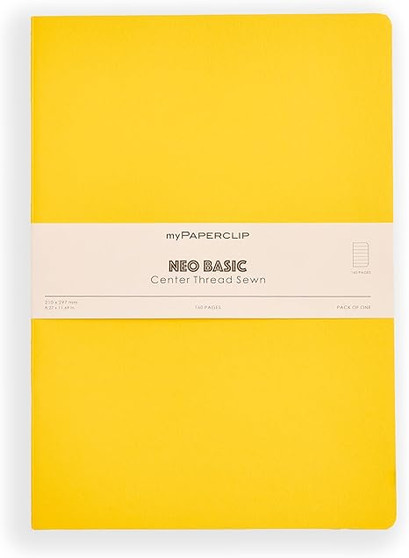 MyPaperclip Neo Basic Sewn Notebook A4 8x11 Ruled Yellow