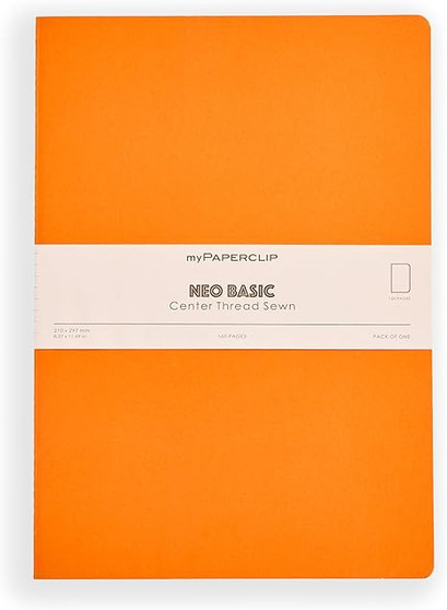 MyPaperclip Neo Basic Sewn Notebook A4 8x11 Plain Orange