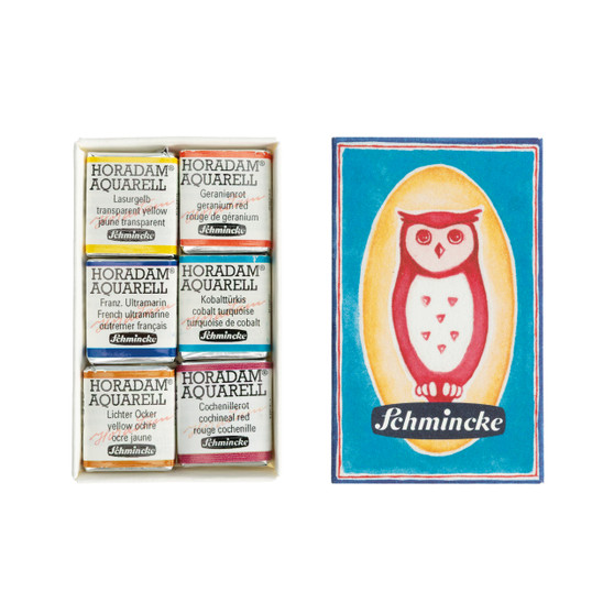 Schmincke Horadam Watercolor 1/2 Pan Matchbox Set of 6