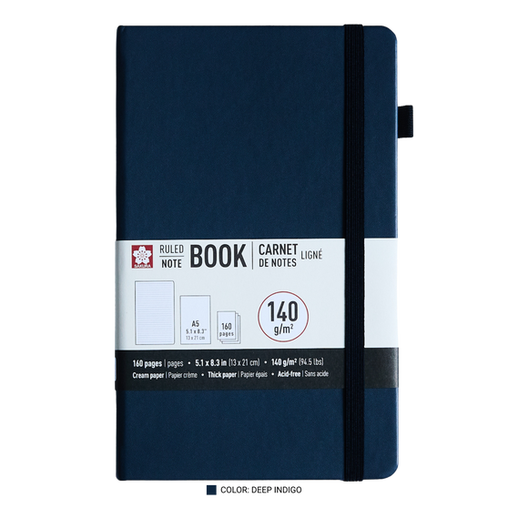 Sakura Notebook Ruled 5x8" Deep Indigo