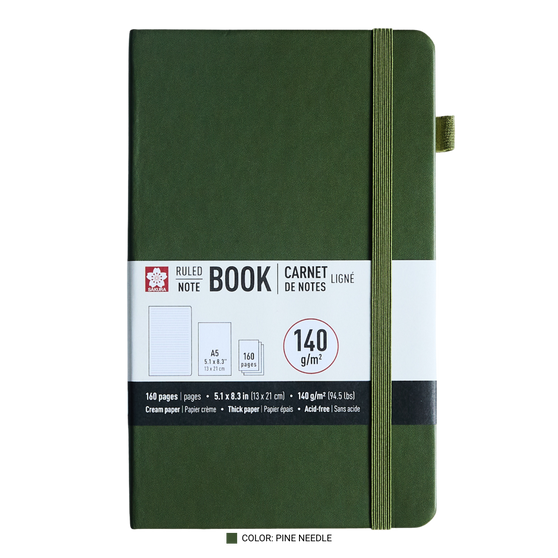 Sakura Notebook Ruled 5x8" Pine Needle