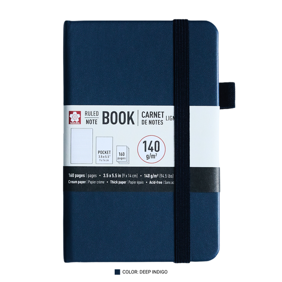 Sakura Notebook Ruled 3.5x5.5" Deep Indigo