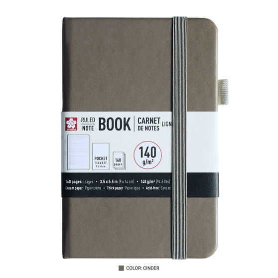 Sakura Notebook Ruled 3.5x5.5" Cinder
