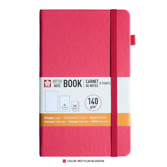Sakura Notebook Dot 5x8" Red Plum Blossom