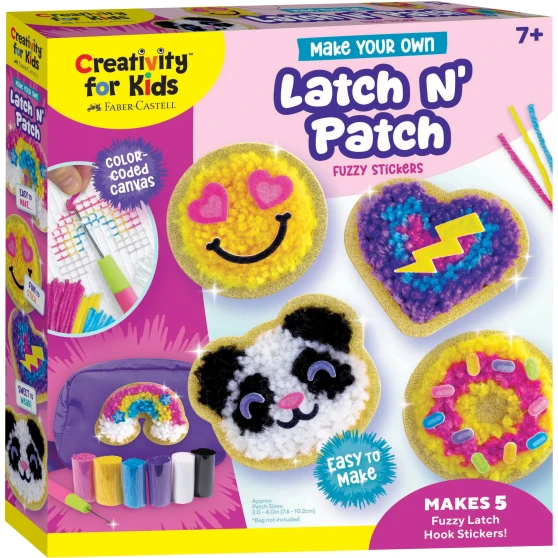 Faber-Castell Creativity for Kids Make Your Own Latch N Patch Fuzzy Stickers