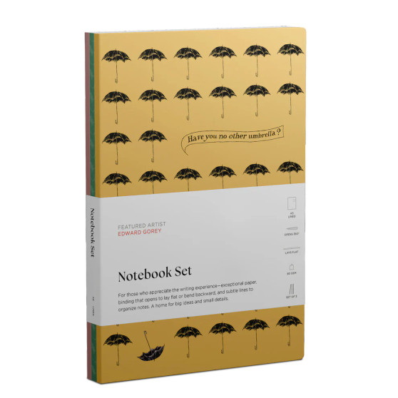 Pomegranate Artist Notebook Set of 3 6x8 Edward Gorey