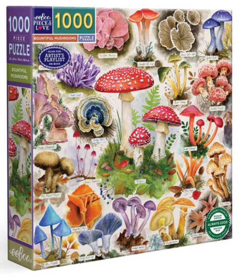 Eeboo 1000 Piece Puzzle Bountiful Mushrooms