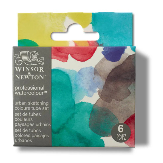 Winsor & Newton Artist Watercolor 6 Color Set Urban Sketching Colors