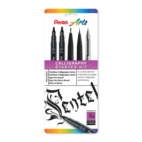 Pentel Calligraphy Starter Kit 5 Pack