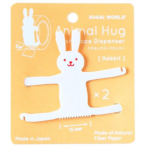 Spoon Animal Hug Washi Tape Cutter White Rabbit