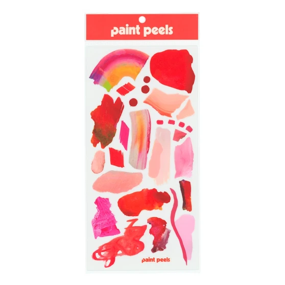Paint Peels Stickers Vibrant Reds