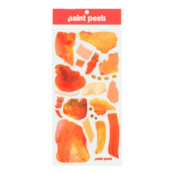 Paint Peels Stickers Vibrant Oranges