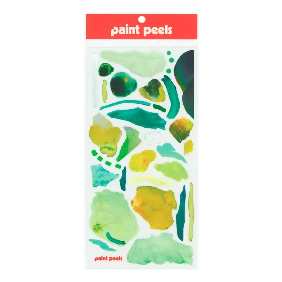 Paint Peels Stickers Vibrant Greens