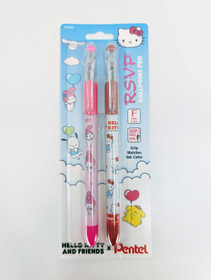 Pentel RSVP Ballpoint Pen Hello Kitty Limited Edition 0.7mm 2 Pack Assorted