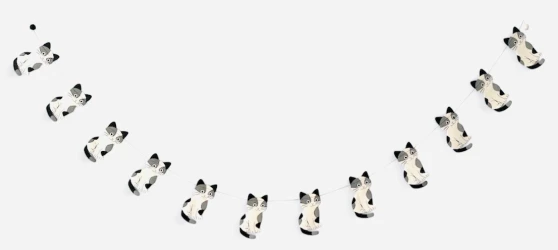 Giftsland Paper Garland Calico Cat Black
